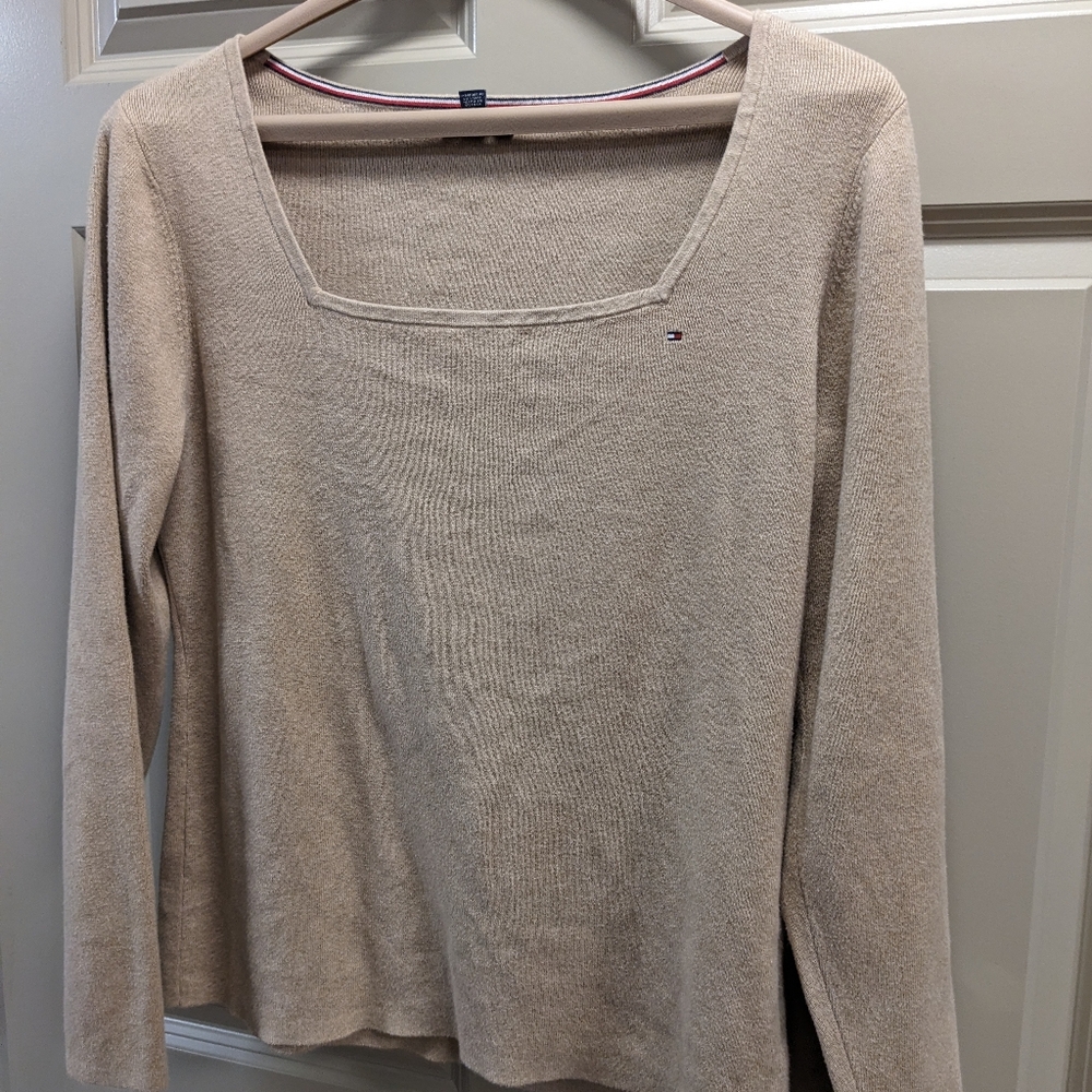 Tommy Hilfiger Square Neck Cotton Sweater - size XL